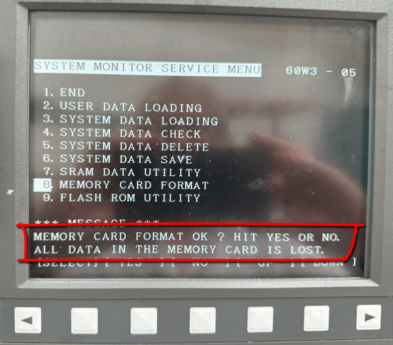 Format a Data Card on a Fanuc Control