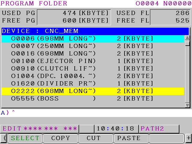 backup programs Fanuc 0i-TF