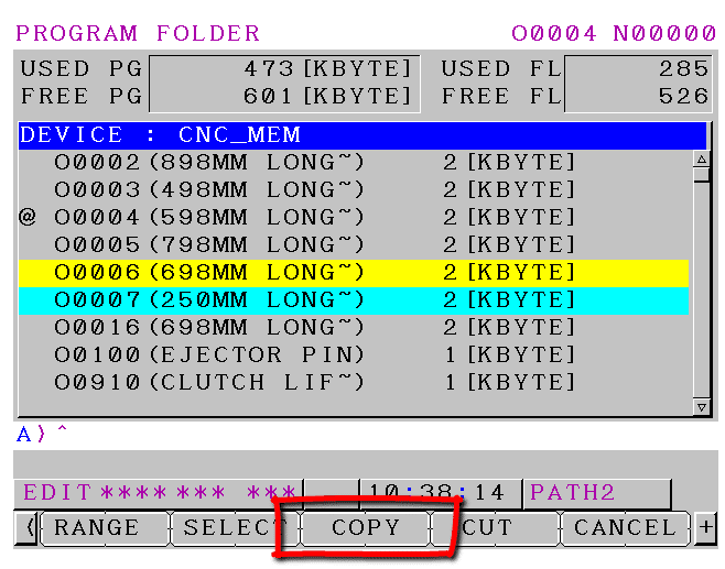 backup programs Fanuc 0i-TF